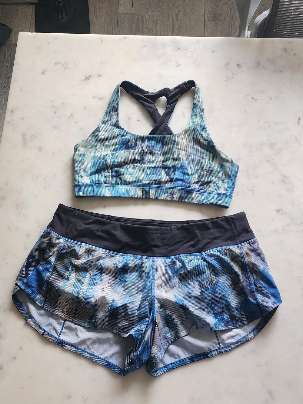 lululemon athletica Blue Multi-Print Racerback Swim Top & Shorts